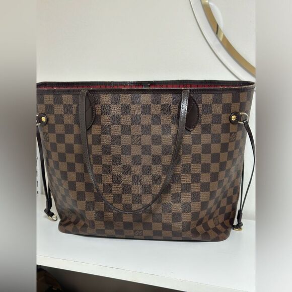 SOLDD LV neverfull MM damier ebene print 100% authentic. - Picture 1 of 11